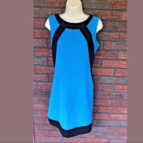 London Times Sheath Slimming Color Block Back Zip - Picture 1 of 7
